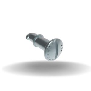 Dzus® Lion Quarter-Turn Stud, Medium Size, Slotted Recess, Steel Zinc Plate, Bright chromate