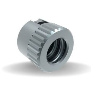 Dzus® Lion Quarter-Turn Receptacle, Medium Size, Press-in, Steel Zinc Plate, Bright chromate