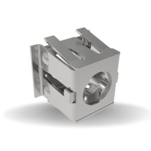 Dzus® Lion Quarter-Turn Receptacle, Medium Size, Push-in, Steel Zinc Plate, Bright chromate