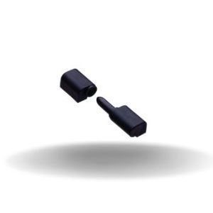 Dobradiças removíveis, Modelo com articulação deslocada, Instalação oculta, Nylon com fibra de vidro, Preto