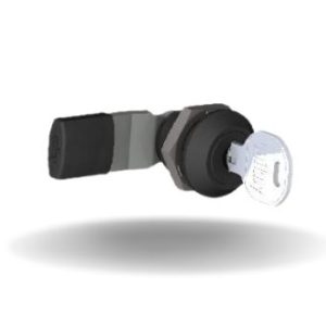 Fecho Lingueta, Travamento por chave vários segredos, 20mm (.79 in) Altura, com vedação, Zamac, Pintura a Pó, Preto