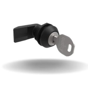 Fecho Lingueta, Travamento por chave vários segredos, 20mm (.79 in) Altura, com vedação, Plástico, Preto