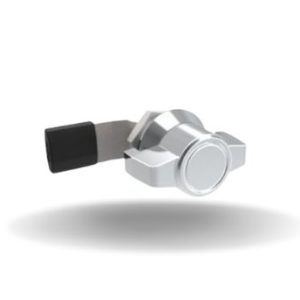 Fecho Lingueta, Maçaneta Curta, 25mm (.98 in) Altura, com vedação, Zamac, Cromado, Brilhante