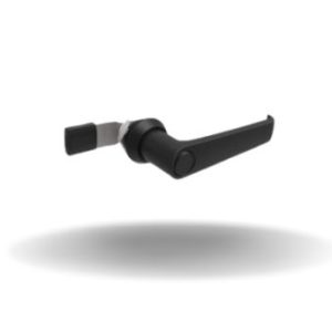 Fecho Lingueta, Maçaneta L, Cadeado, 20mm (.79 in) Altura, com vedação, Zamac, Pintura a Pó, Preto