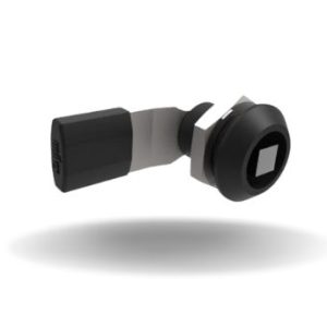 Fecho Lingueta, Quadrado 8 mm, 25mm (.98 in) Altura, com vedação, Zamac, Pintura a Pó, Preto