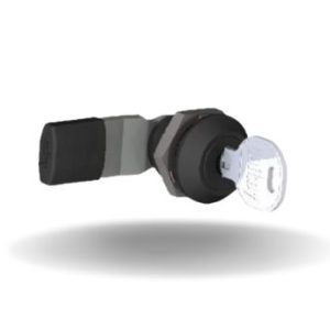 Fecho Lingueta, Travamento por chave vários segredos, 25mm (.98 in) Altura, com vedação, Zamac, Pintura a Pó, Preto