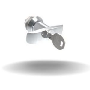 Fecho Lingueta, Maçaneta T, Travamento por chave segredo único, Sem lingueta, com vedação, Zamac, Cromado, Brilhante