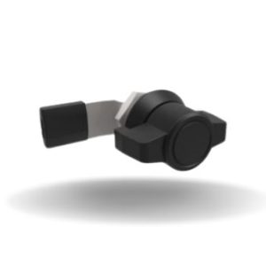 Fecho Lingueta, Maçaneta Curta, Cadeado, 20mm (.79 in) Altura, com vedação, Zamac, Pintura a Pó, Preto