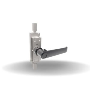 Fecho Multiponto, Reversível, Maçaneta, Cadeado, Sem lingueta, com vedação, Zamac, Cromado, Brilhante