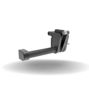Dobradiças de Sustentação, Rosca M6, Right, Aluminum, Anodizado, Preto
