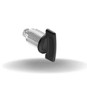 Fechos Lingueta com Chave, Aleta , Zamac, Revestimento em pó, Preto