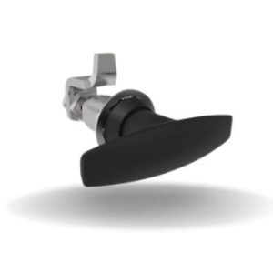 VISE ACTION® Fechos de Compressão, Tamanho grande, Maçaneta T, Zamac, Revestimento em pó, Preto, Lingueta com dobra