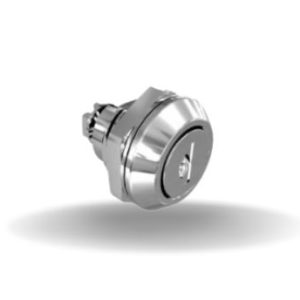 Fechos Lingueta com quarto de volta, Travamento com chave, Zamac, Cromado, Brilhante