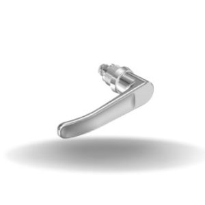 Fechos Lingueta com quarto de volta, Sem restrição, L-Handle, Com vedação, Zamac, Cromado, Brilhante