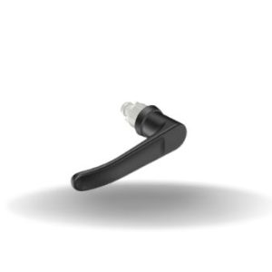 Fechos Lingueta com quarto de volta, Sem restrição, L-Handle, Com vedação, Zamac, Revestimento em pó, Preto