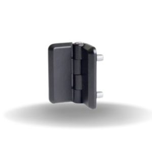 Dobradiças com Montagem de Superfície, Série 40, Prisioneiro e porca, Zamac, Revestimento em pó, Preto