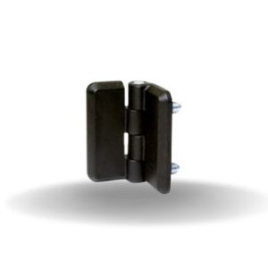 Dobradiças com Montagem de Superfície, Série 20, Prisioneiro e porca, Poliamida 6, Preto