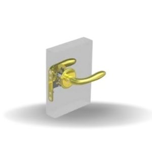 McCoy Fechos e Fechaduras para Portas, Portofino com botão de privacidade, Mão direita, para fora, 28 - 37mm Grossura da Porta, Latão polido