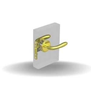 McCoy Fechos e Fechaduras para Portas, Portofino com botão de privacidade, Mão direita, para dentro, 22 - 30mm Grossura da Porta, Latão polido