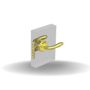 McCoy Fechos e Fechaduras para Portas, Portofino sem botão de privacidade, Mão direita, para fora, ou mão esquerda, para dentro, 28 - 37mm Grossura da Porta, Latão polido