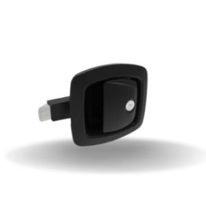 Fechos de Impacto, Travamento com chave, Com chave reversível R001 (inclui duas chaves), Alavanca larga - frontal, Cabo/Vareta, multipontos, Zamac, Revestimento em pó, Preto