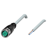 Cabo com conector M12 reto 4 pinos 10 metros PVC cinza V1-G-10M-PVC