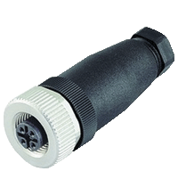 Conector fêmea M12 reto 4 pinos V1-G-PG9