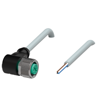 Cabo com conector M12 90º 4 pinos 2 metros PVC cinza V1-W-2M-PVC