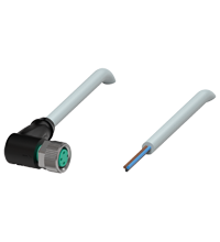 Cabo com conector M8 90º 3 pinos 10 metros PVC cinza V3-WM-10M-PVC