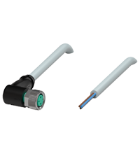 Cabo com conector M8 90º 3 pinos 2 metros PUR cinza V3-WM-2M-PUR