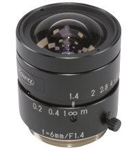 Lente de câmera VOS 2000 para versões C-Mount VOS-LE-C-6MM-JC